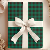 Papier Cadeau Vert et noir carreau de buffle