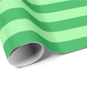 Papier Cadeau Vert et rayures vertes de menthe (Coin rond)