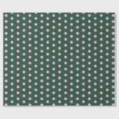 Papier Cadeau Vert et rose à pois (Plat)