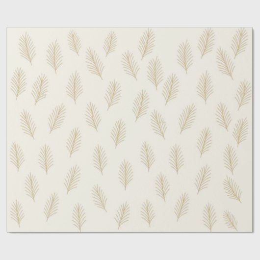 Papier Cadeau Vert Éternel Doré (Plat)