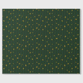 Papier Cadeau Vert étoile rayure fêtes de Noël (Plat)