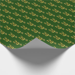 Papier Cadeau Vert, événement d'or de Faux 20ème (vingtième)
