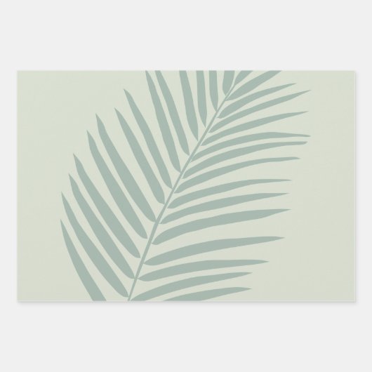 Papier Cadeau Vert feuille de palme tropicale (Devant)
