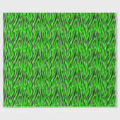 Papier Cadeau Vert Fluorescent Petit Imprimé Zèbre (Plat)