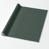 Papier Cadeau Vert foncé à pois (Déroulé)