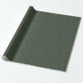 Papier Cadeau Vert foncé et rayé de sauge (Déroulé)