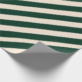 Papier Cadeau Vert foncé et rayures blanches antiques (Coin)