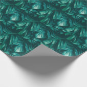 Papier Cadeau Vert foncé, feuillage de jungle tropicale. (Coin)