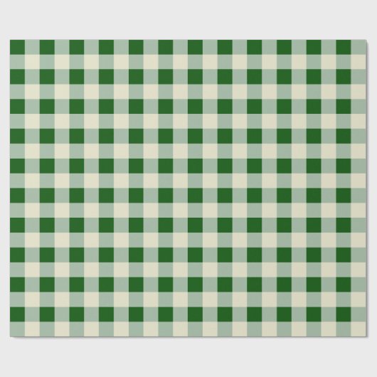 Papier Cadeau Vert foncé, Sage, Crème - Vérification médiane (Plat)