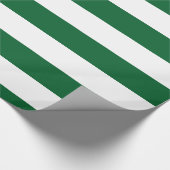 Papier Cadeau Vert forêt, blanc Motif rayures XL (Coin)