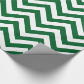 Papier Cadeau Vert forêt Blanc XL Chevron Motif ZigZag (Coin)