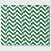 Papier Cadeau Vert forêt Blanc XL Chevron Motif ZigZag (Plat)