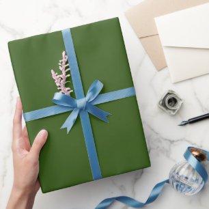Papier Cadeau Vert forêt, couleur solide minimaliste