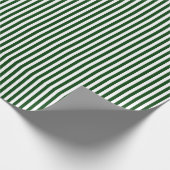 Papier Cadeau Vert forêt et rayures blanches (Coin)