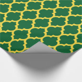 Papier Cadeau Vert forêt, Jaune Ananas Marocain #4 (Coin)