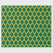 Papier Cadeau Vert forêt, Jaune Ananas Marocain #4 (Plat)