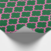 Papier Cadeau Vert forêt rose chaud marocain #4 (Coin)