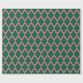 Papier Cadeau Vert forêt rose chaud marocain #4 (Plat)