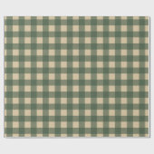 Papier Cadeau Vert Gingham Rustique Campagne (Plat)