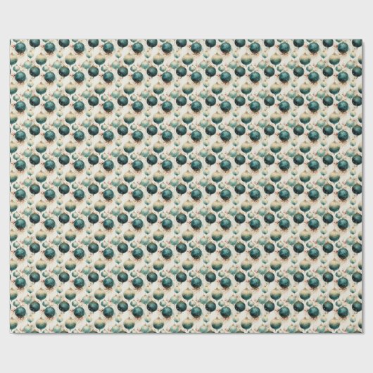 Papier Cadeau Vert glorieux : Vert et Or (Plat)