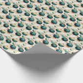 Papier Cadeau Vert glorieux : Vert et Or (Coin)