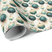 Papier Cadeau Vert glorieux : Vert et Or (Coin rond)