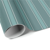Papier Cadeau Vert gris foncé et rayures vert gris (Coin rond)