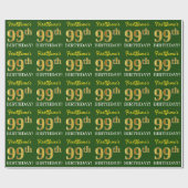 Papier Cadeau Vert, Imitation Gold Look "99e anniversaire" (Plat)