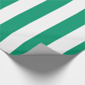 Papier Cadeau Vert Jade Blanc Extra Large Motif Rayure (Coin)