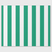 Papier Cadeau Vert Jade Blanc Extra Large Motif Rayure (Plat)
