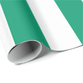 Papier Cadeau Vert Jade Blanc Extra Large Motif Rayure (Coin rond)