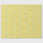 Papier Cadeau Vert jaune de Paisley et motif pourpre (Plat)