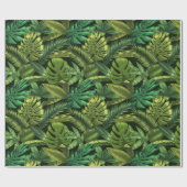 Papier Cadeau Vert Jungle Tropical (Plat)