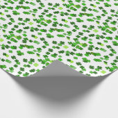 Papier Cadeau Vert Kelly «Shamrocks Falling» (Coin)