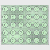 Papier Cadeau Vert menthe avec Pois gris-Monogramme STaylor (Plat)