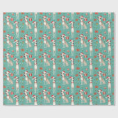 Papier Cadeau 🎄🎅Vert menthe avec Whippets (Plat)