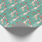 Papier Cadeau 🎄🎅Vert menthe avec Whippets (Coin)
