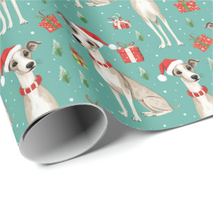 Papier Cadeau 🎄🎅Vert menthe avec Whippets