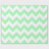Papier Cadeau Vert Menthe et Chevron Blanc (Plat)