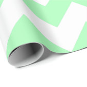 Papier Cadeau Vert Menthe et Chevron Blanc (Coin rond)