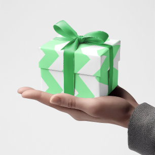 Papier Cadeau Vert menthe et motif chevron blanc