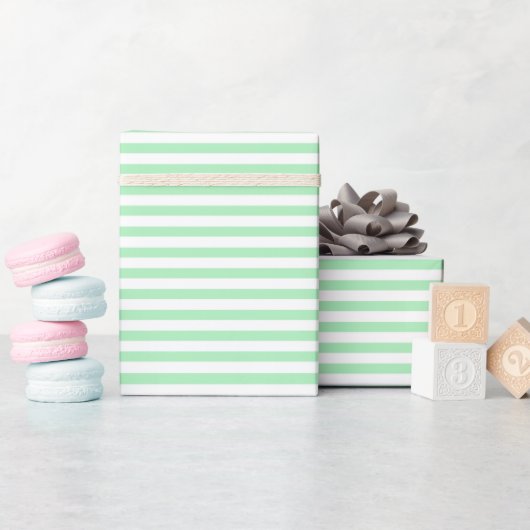 Papier Cadeau Vert menthe | Papier à enveloppement blanc (Baby Shower)
