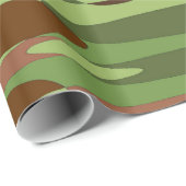 Papier Cadeau Vert militaire et Brown (Coin rond)