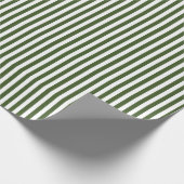 Papier Cadeau Vert mousse foncé et rayures blanches (Coin)