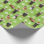 Papier Cadeau Vert neige de Santa Hat (Coin)