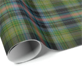 Papier Cadeau Vert noir bleu rouge étoile Tartan Plaid (Coin rond)