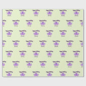 Papier Cadeau Vert octopus mou violet (Plat)