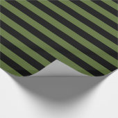 Papier Cadeau Vert olive/bande noire (Coin)