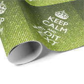 Papier Cadeau Vert olive Conserver Le Calme Avoir Votre Texte (Coin rond)