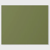 Papier Cadeau Vert olive élégant uni couleur simple (Plat)